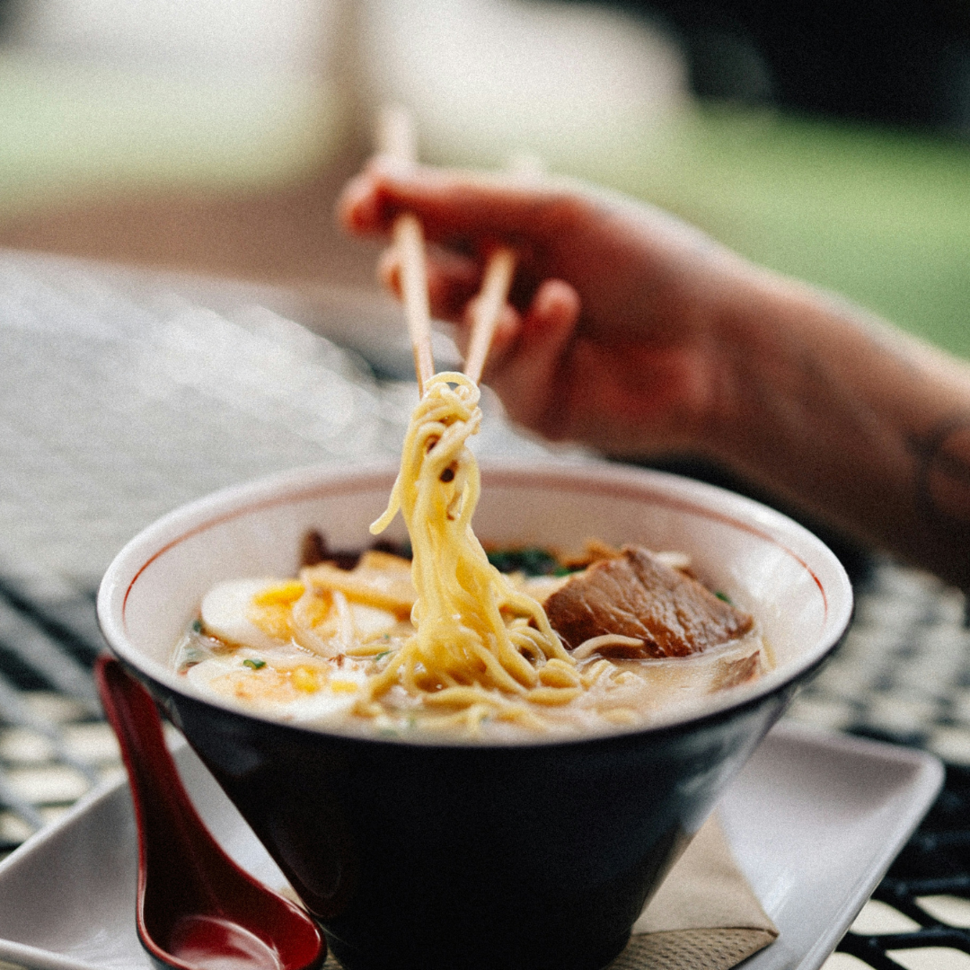 A steaming hot bowl of Japanese ramen, a perfect dinner choice.