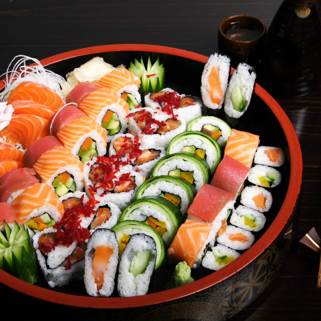 A platter of fresh sushi, also available at Yashima Restaurant in Covina.