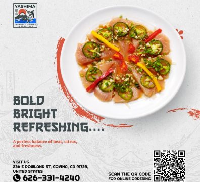 Fresh Yellowtail Carpaccio in Covina | Yashima Restaurant